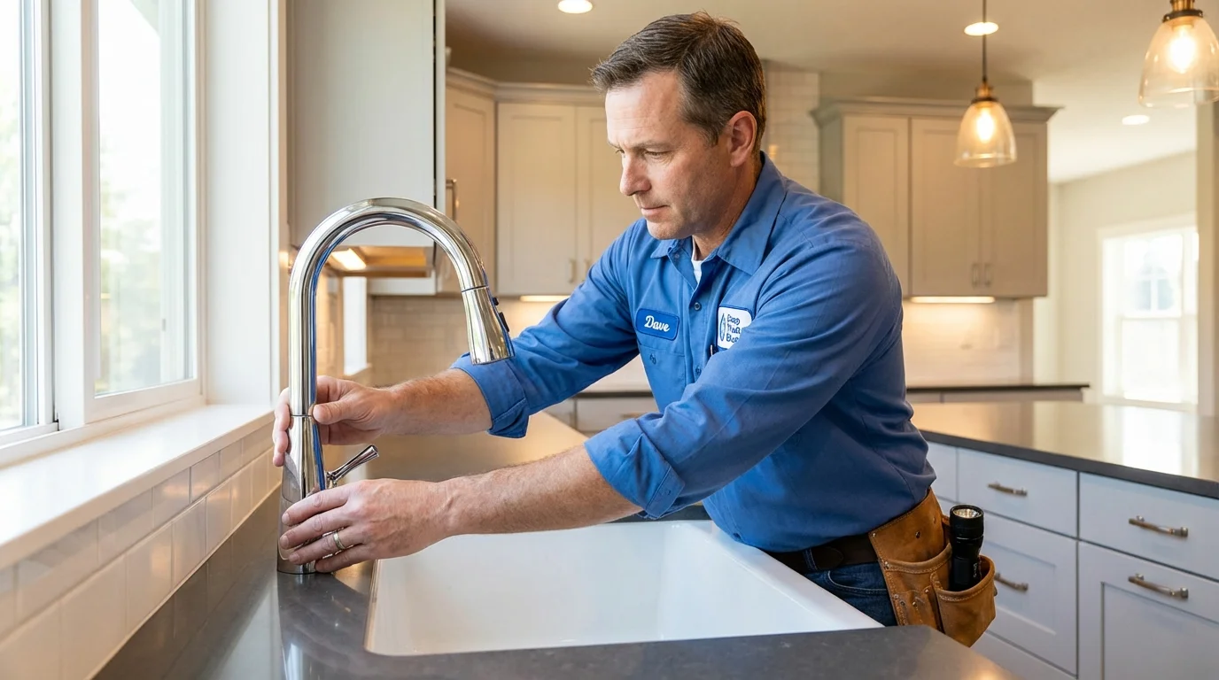 Kitchen faucet installation by Johns Plumbing LLC in Mount Morris